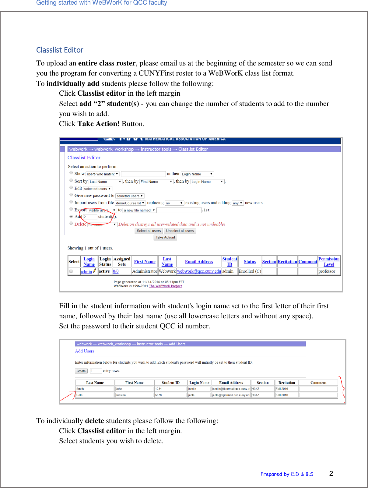 Page 2 of 12 - Getting Started With WeBWorK For QCC Faculty Guide To Using We BWor K