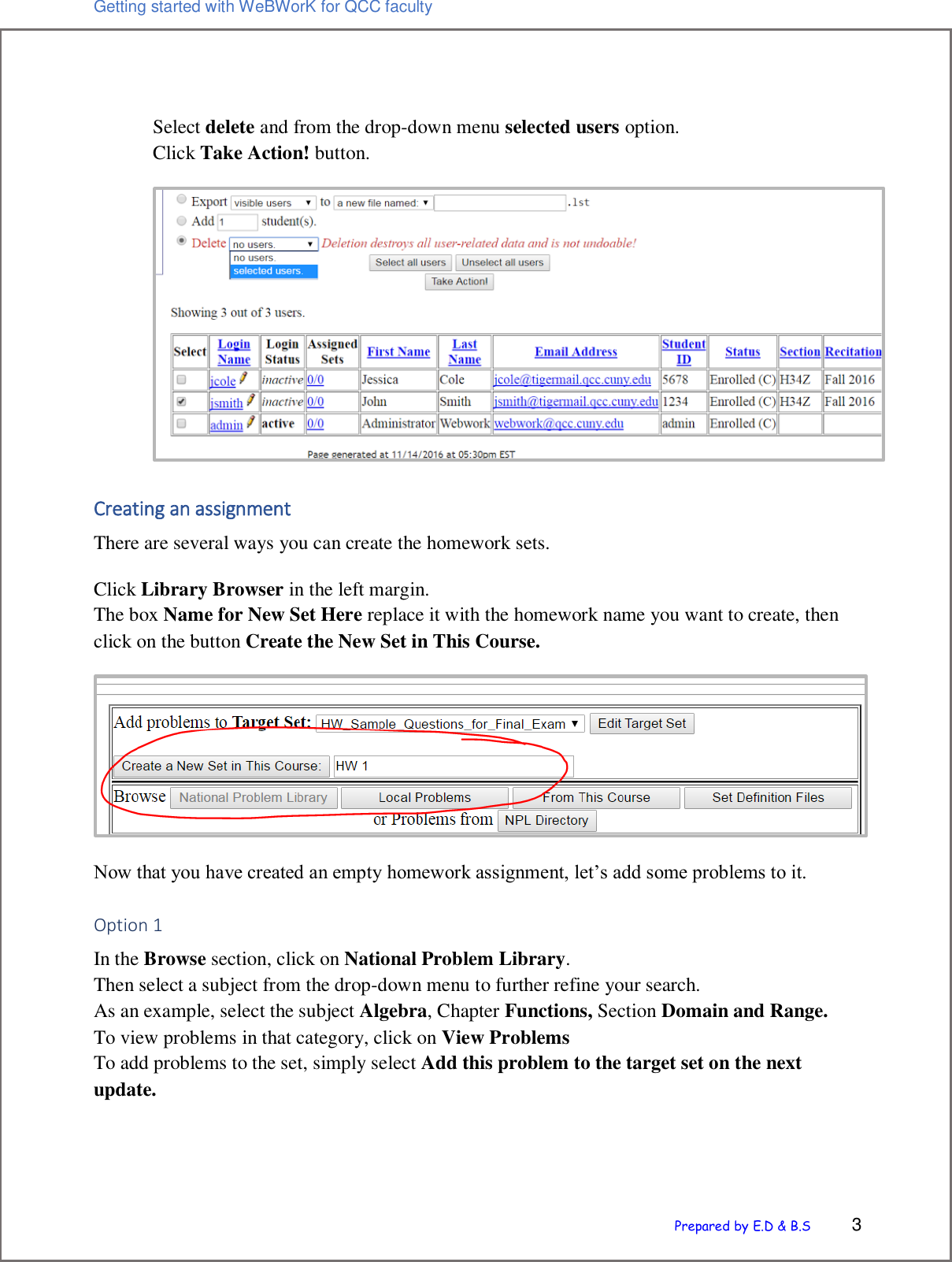 Page 3 of 12 - Getting Started With WeBWorK For QCC Faculty Guide To Using We BWor K