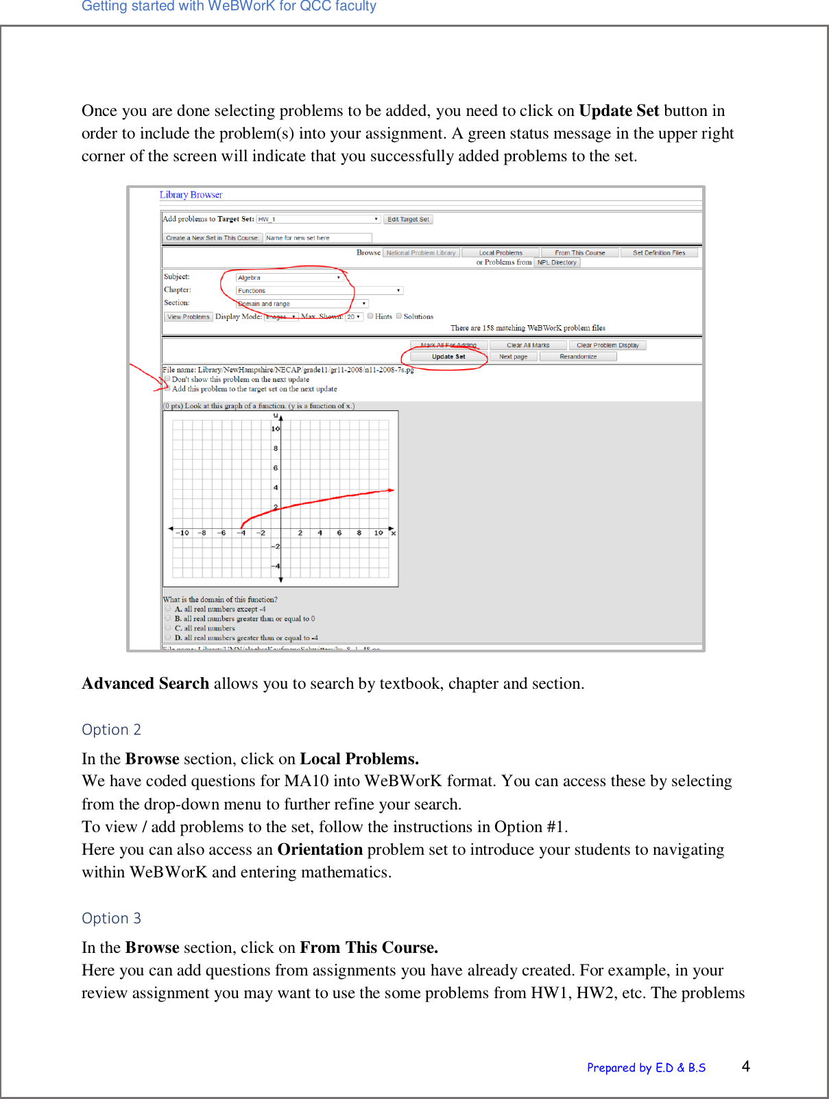 Page 4 of 12 - Getting Started With WeBWorK For QCC Faculty Guide To Using We BWor K