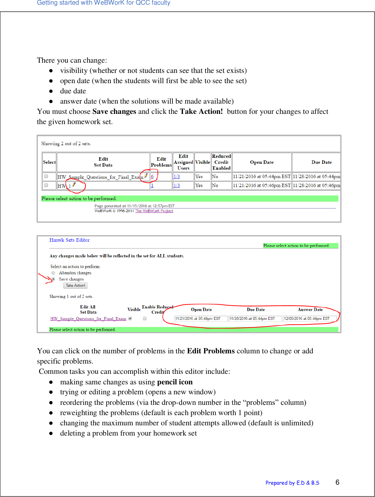 Page 6 of 12 - Getting Started With WeBWorK For QCC Faculty Guide To Using We BWor K