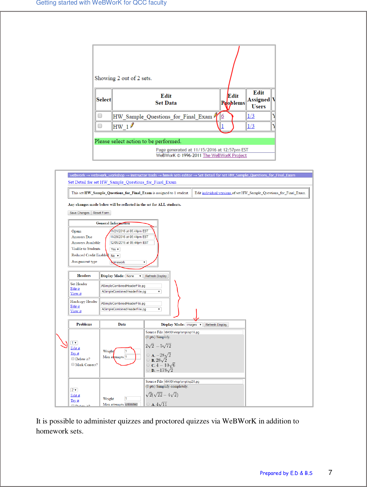 Page 7 of 12 - Getting Started With WeBWorK For QCC Faculty Guide To Using We BWor K