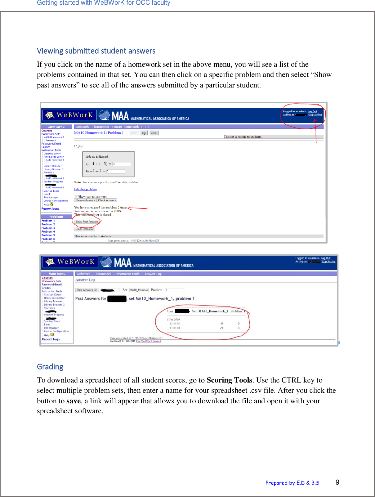 Page 9 of 12 - Getting Started With WeBWorK For QCC Faculty Guide To Using We BWor K
