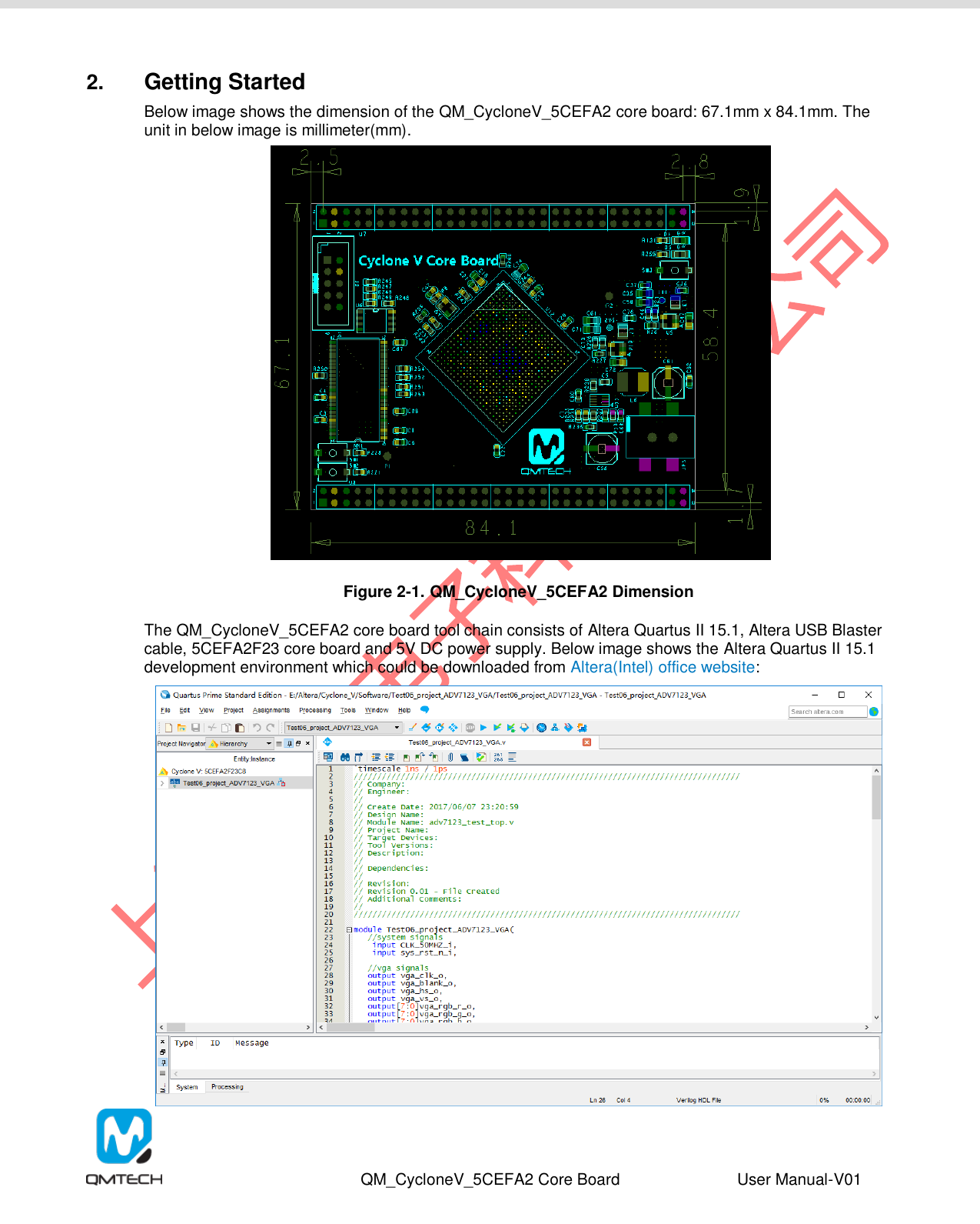 Page 4 of 12 - QM_CycloneV_5CEFA2F23_User_Manual(CoreBoard)-V01 QM Cyclone V 5CEFA2F23 User Manual(Core Board)-V01