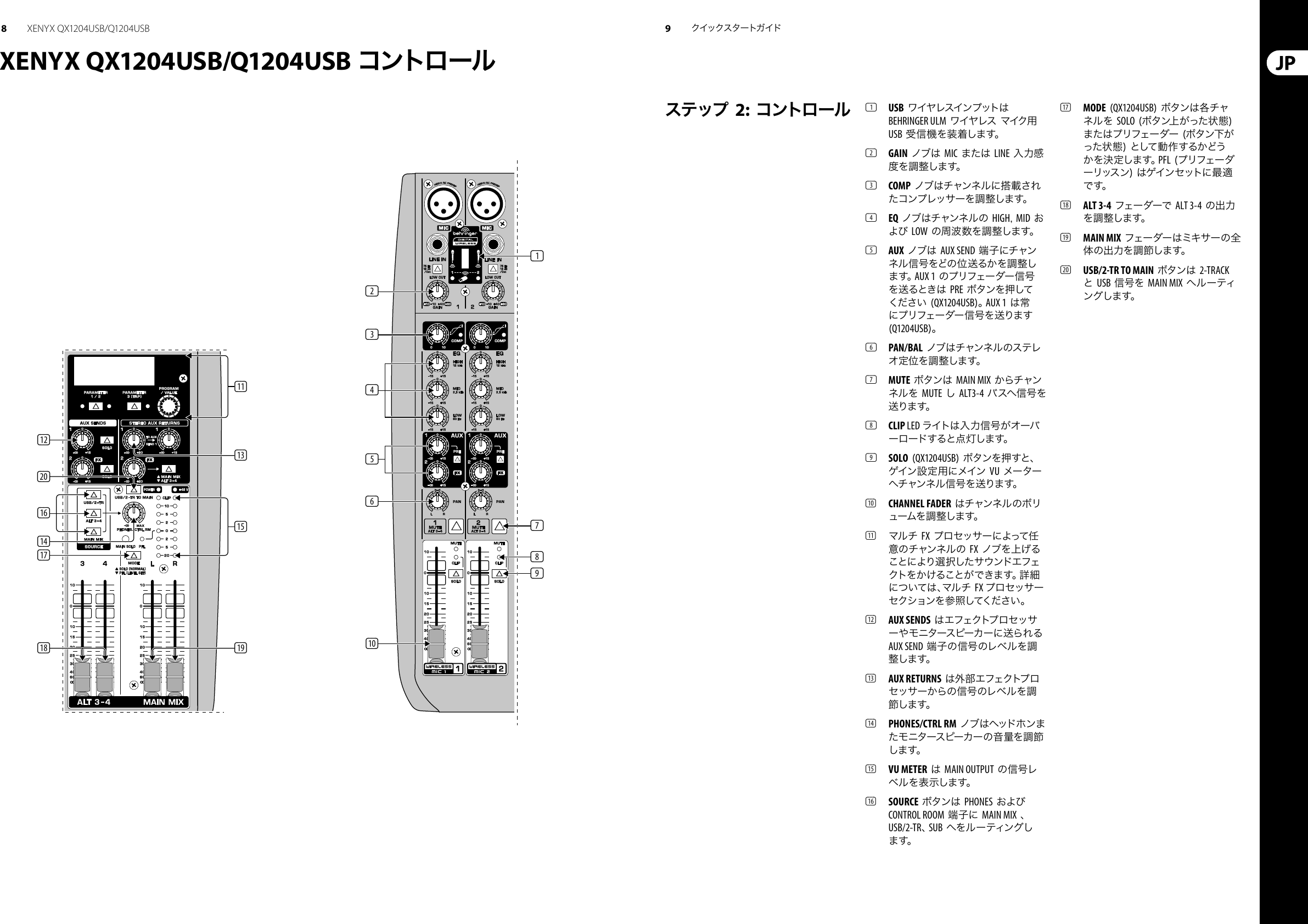 Page 5 of 11 - XENYX QX1204USB/Q1204USB Behringer QX1204USB Quick Start Guide (Japanese) Q1204USB QSG JP