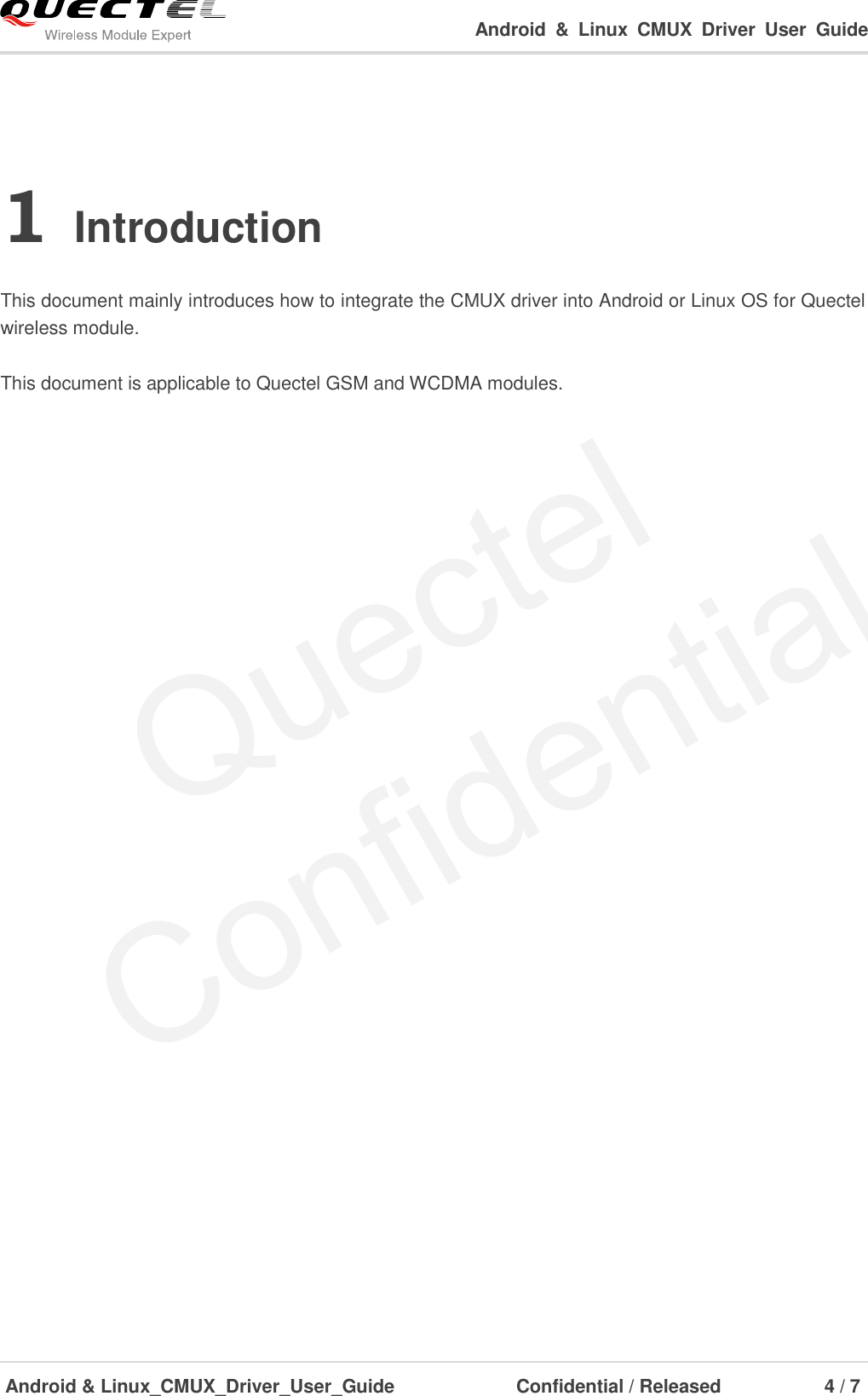 Page 5 of 8 - Quectel Android&Linux CMUX Driver User Guide V1.1