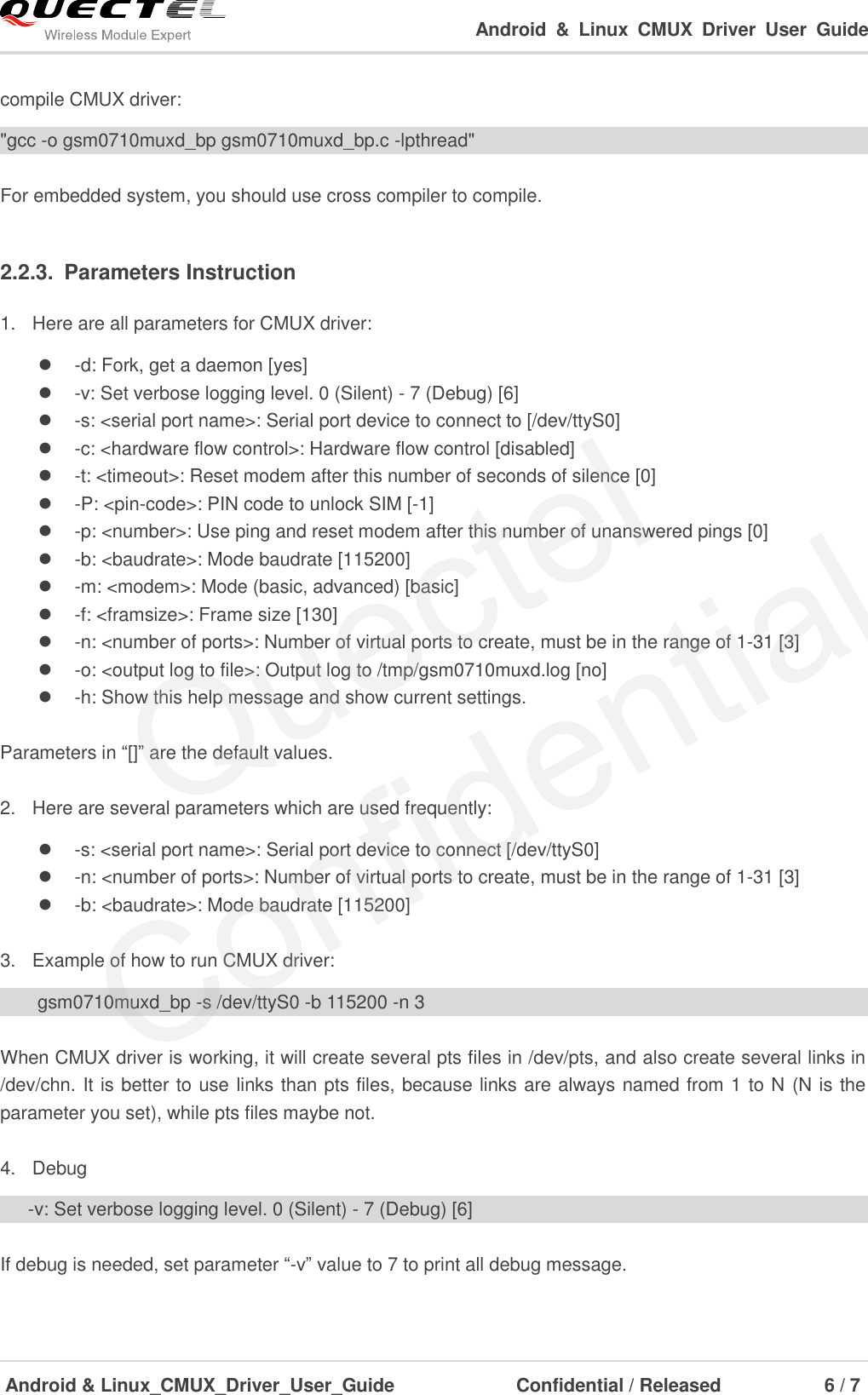 Page 7 of 8 - Quectel Android&Linux CMUX Driver User Guide V1.1