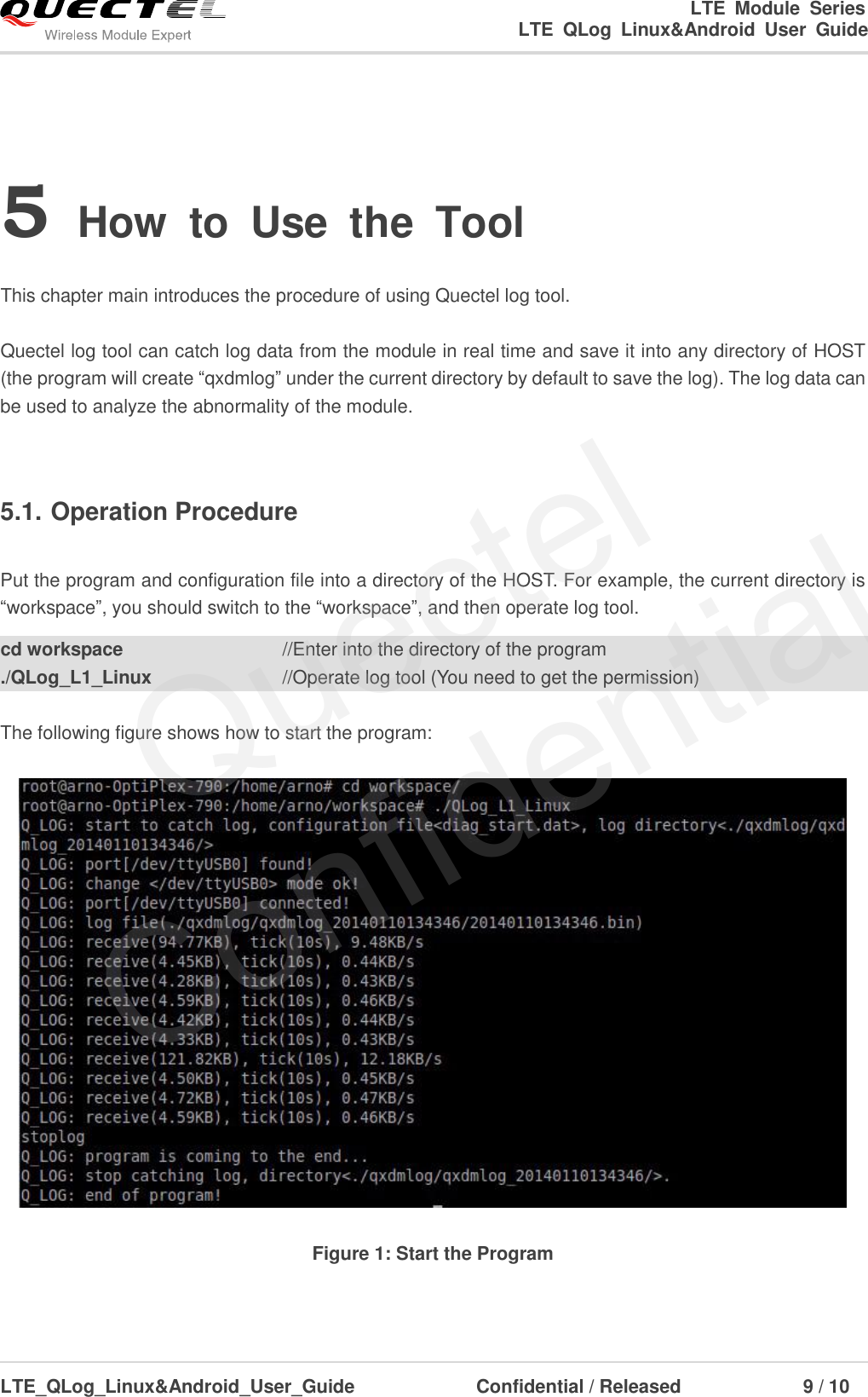 Page 10 of 11 - Quectel LTE QLog Linux&Android User Guide V1.0