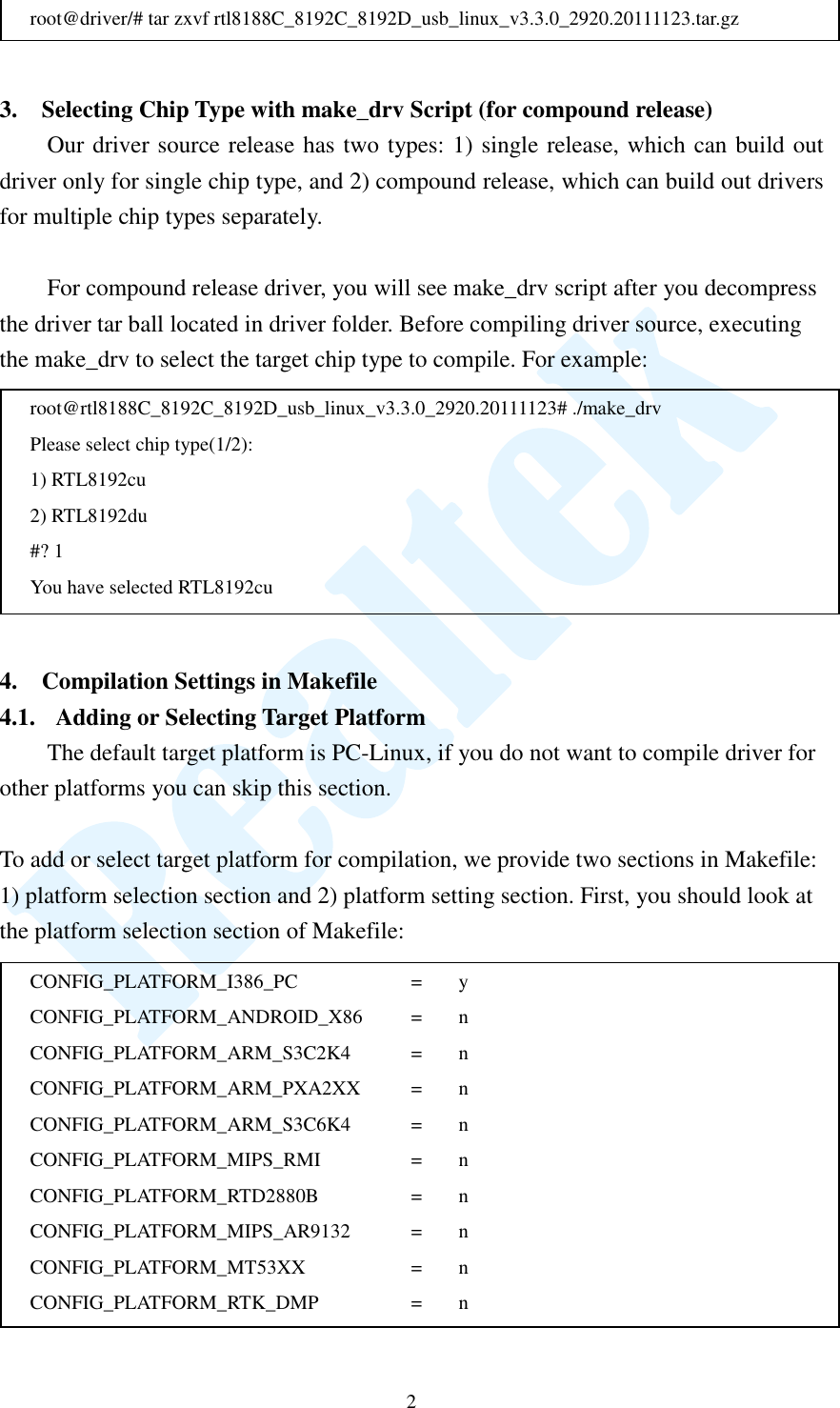 Page 2 of 8 - Quick Start Guide For Driver Compilation And Installation