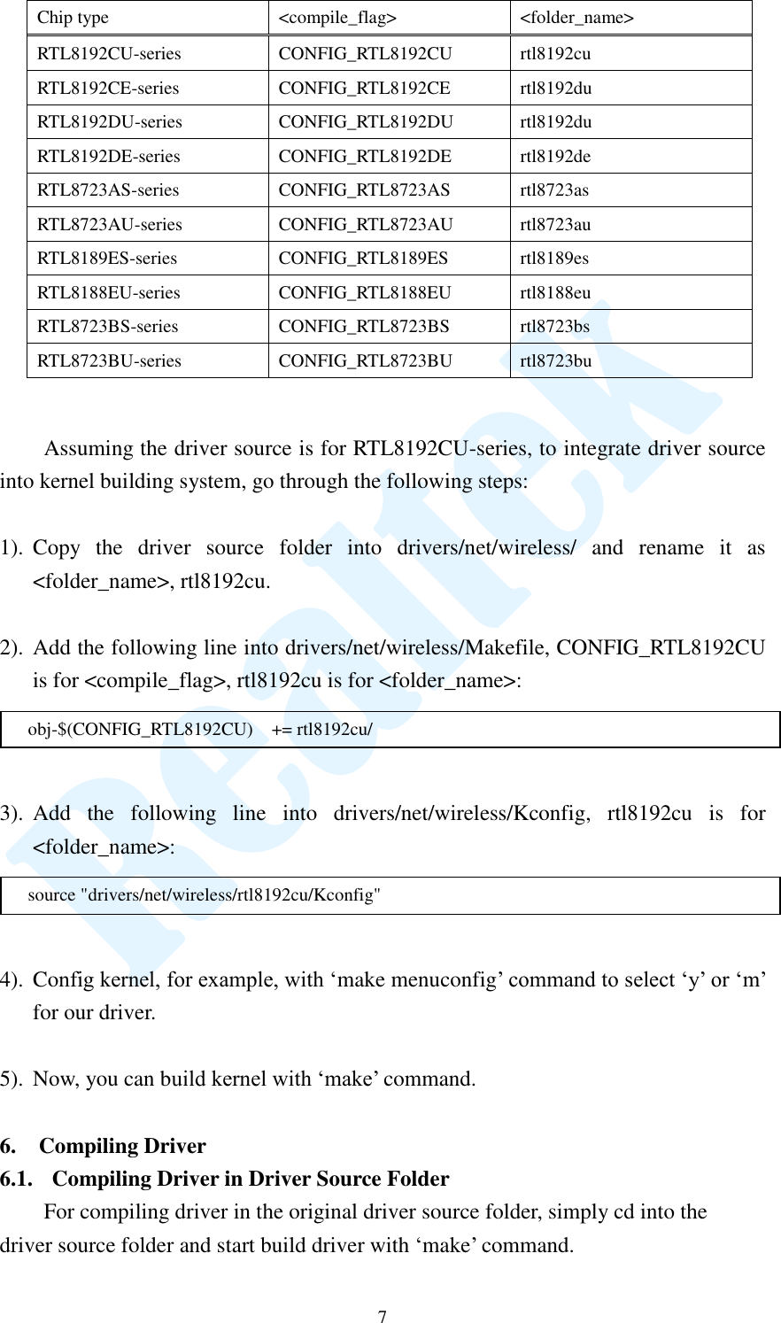 Page 7 of 8 - Quick Start Guide For Driver Compilation And Installation