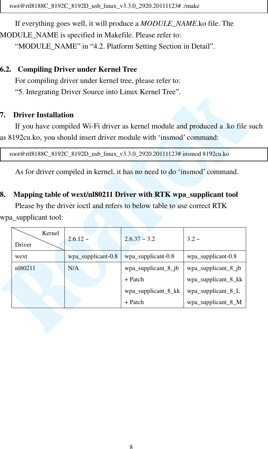 Page 8 of 8 - Quick Start Guide For Driver Compilation And Installation