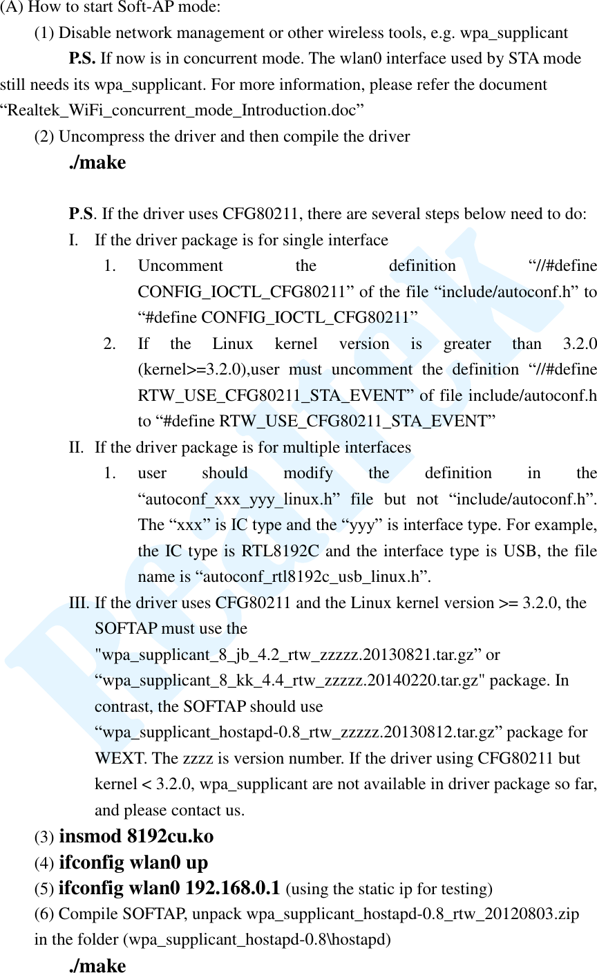 Page 2 of 6 - Quick Start Guide For Starting Soft-AP Mode Soft AP