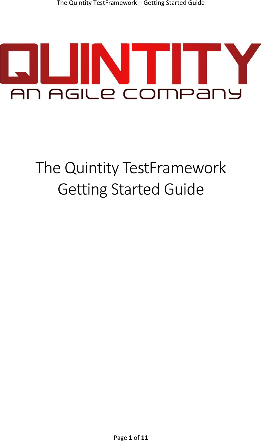 Page 1 of 11 - Quintity Getting Started Guide