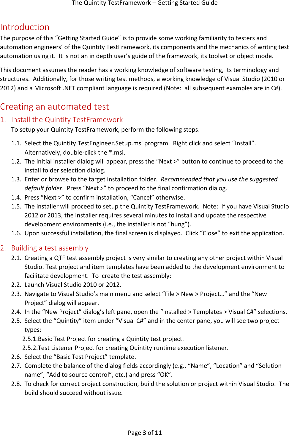 Page 3 of 11 - Quintity Getting Started Guide