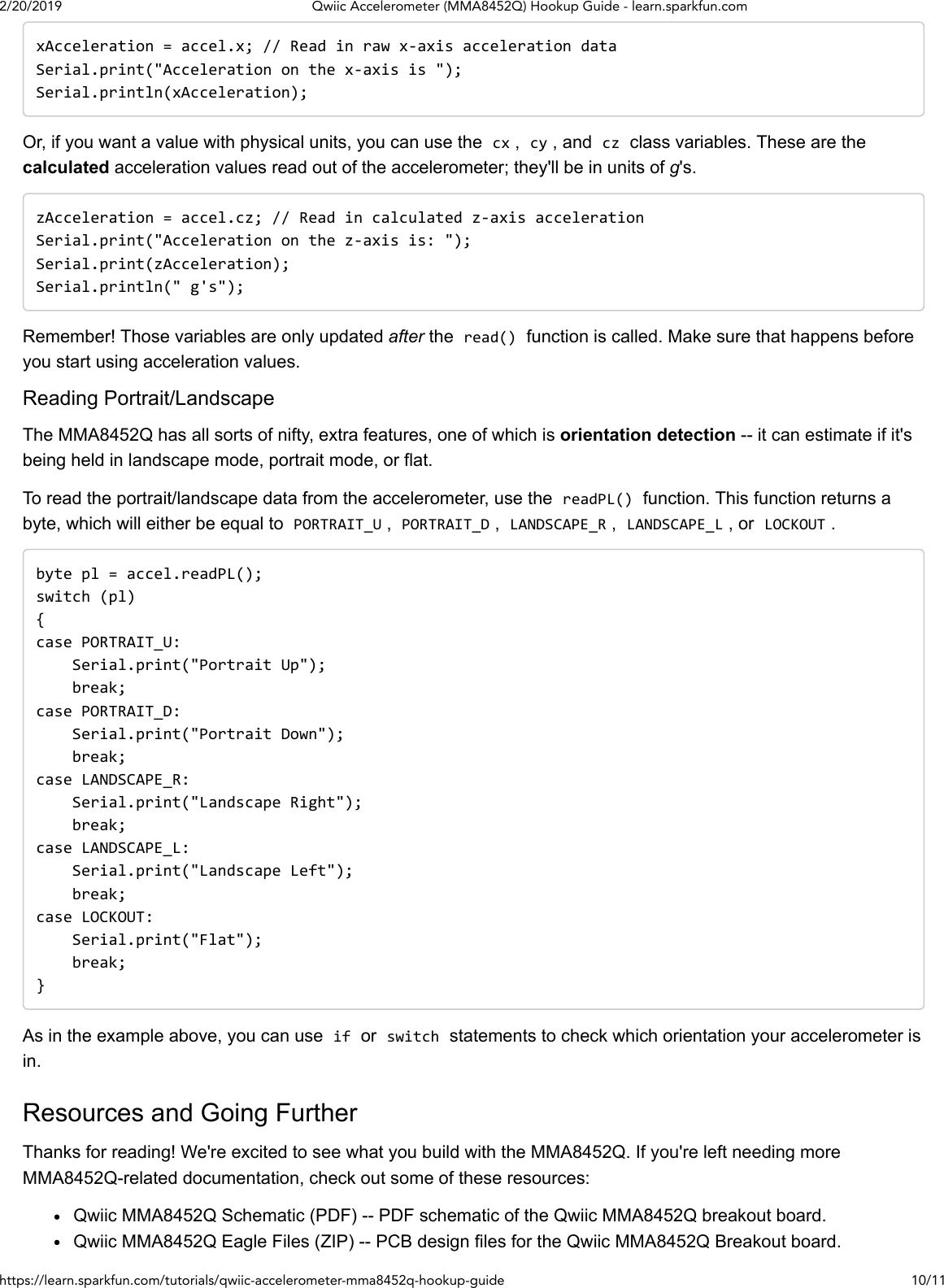 Page 10 of 11 - Qwiic Accelerometer (MMA8452Q) Hookup Guide - Learn.sparkfun.com