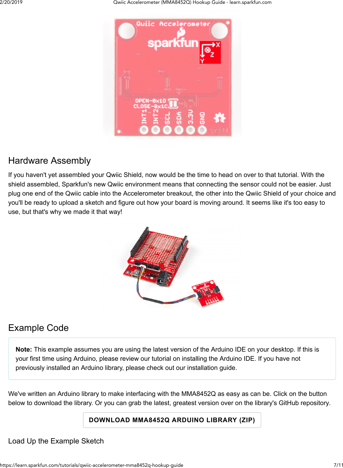 Page 7 of 11 - Qwiic Accelerometer (MMA8452Q) Hookup Guide - Learn.sparkfun.com