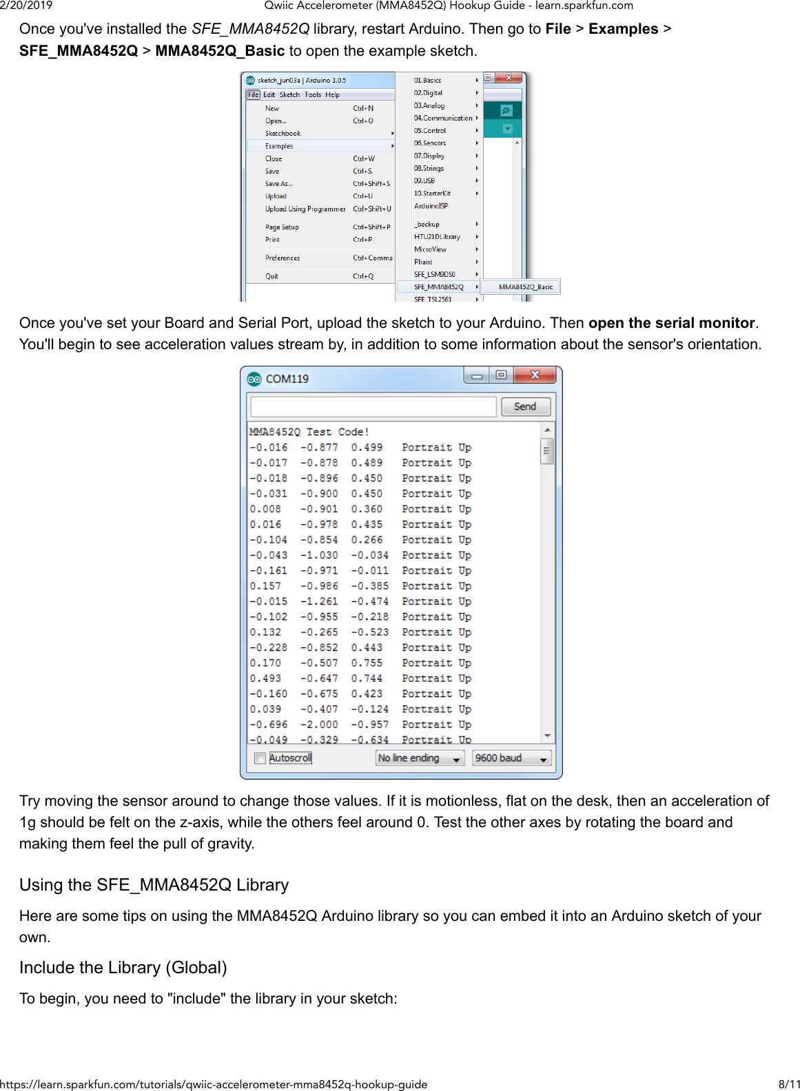 Page 8 of 11 - Qwiic Accelerometer (MMA8452Q) Hookup Guide - Learn.sparkfun.com