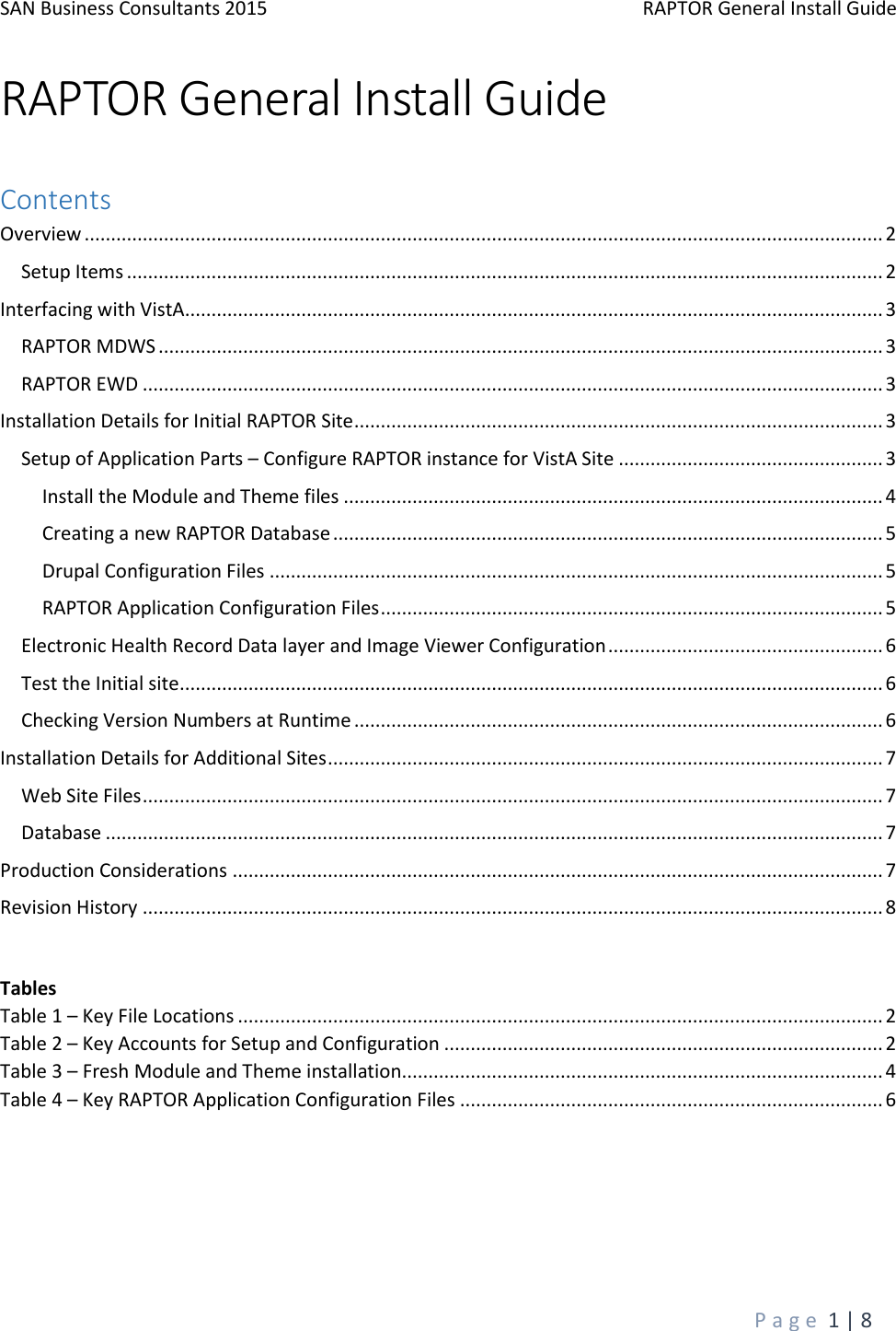 Page 1 of 8 - RAPTOR General Install Guide