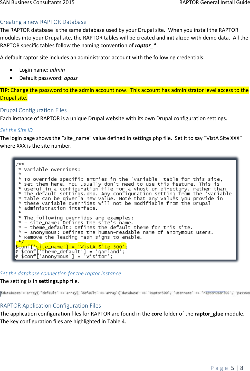 Page 5 of 8 - RAPTOR General Install Guide