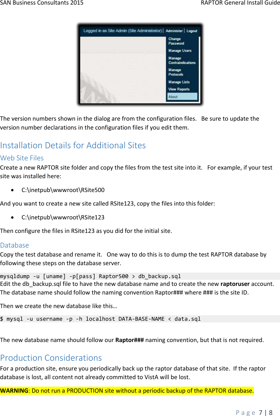 Page 7 of 8 - RAPTOR General Install Guide