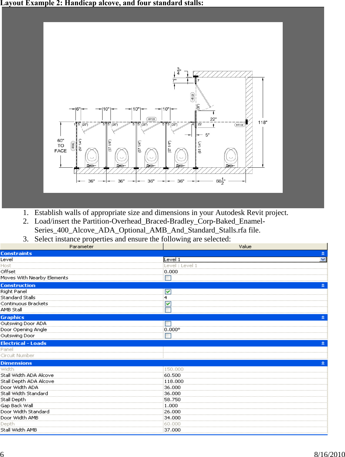 Page 6 of 12 - Mills Partitions Revit Families Overview README-Bradley Partition Instructions