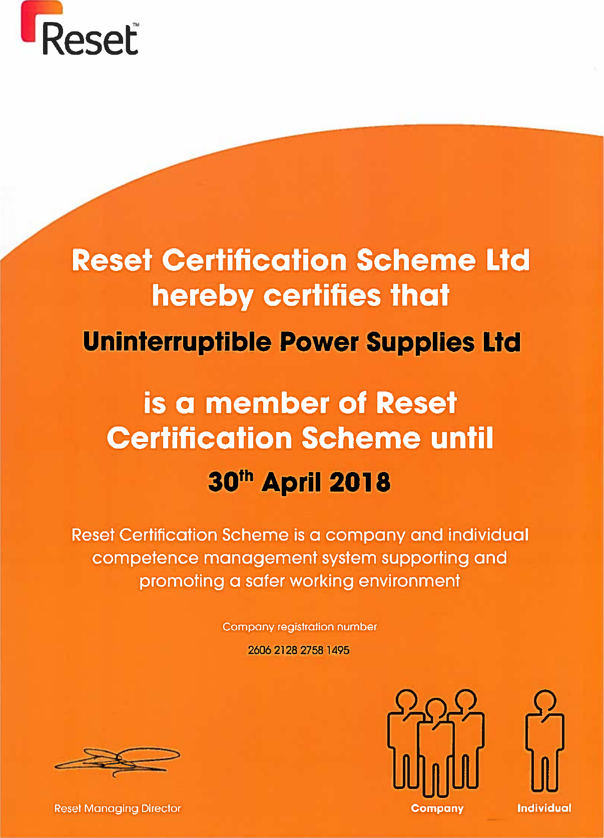 Page 1 of 1 - RESET-certificate-2017-to-2018