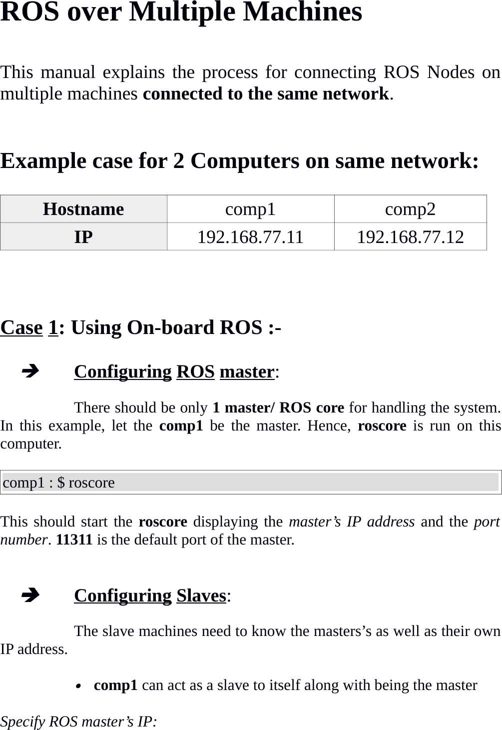 Page 1 of 3 - ROS On Multiple Machines Manual
