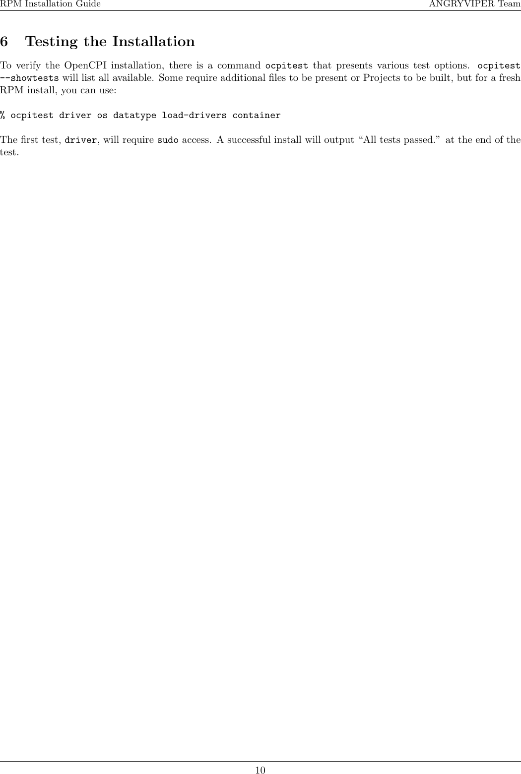 Page 10 of 10 - RPM Installation Guide