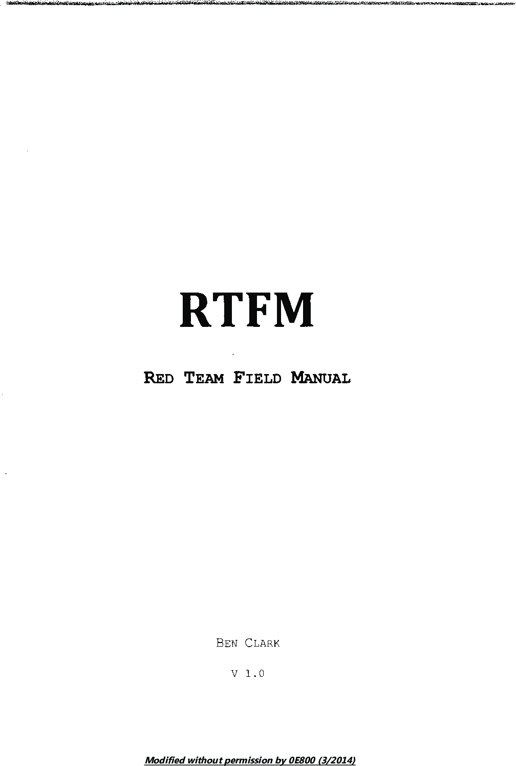 RTFM Red Team Field Manual V3