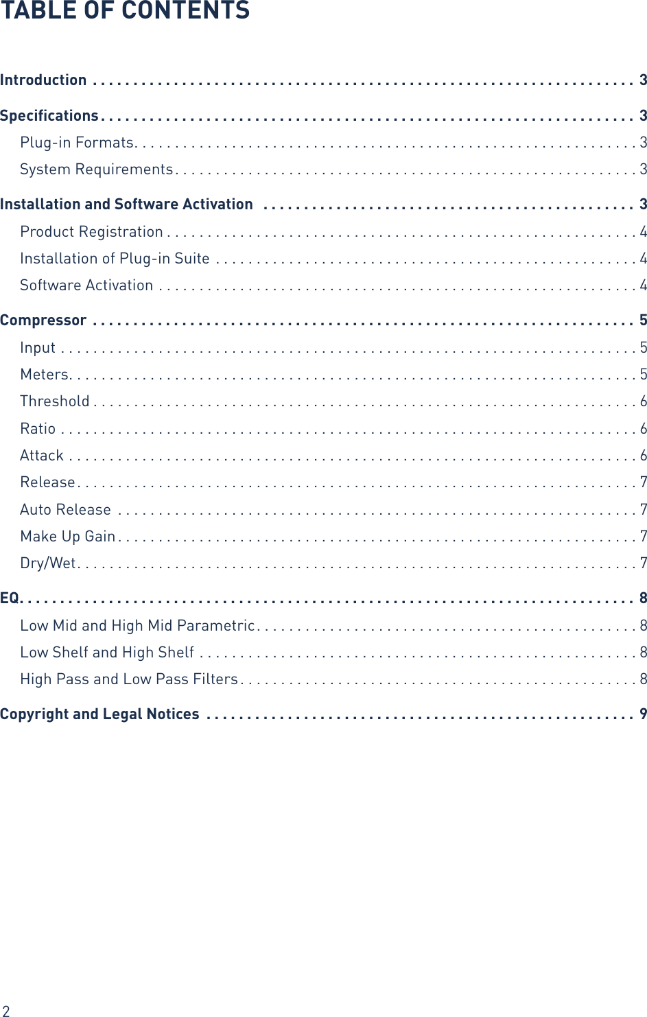 Page 2 of 10 - Red 2 & 3 Plugin Suite Manual