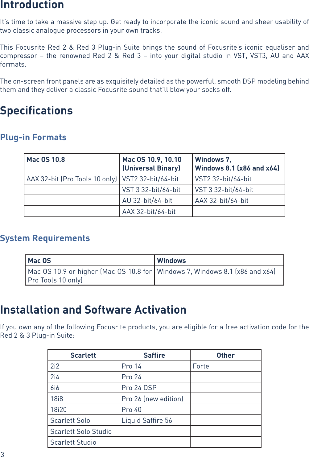 Page 3 of 10 - Red 2 & 3 Plugin Suite Manual