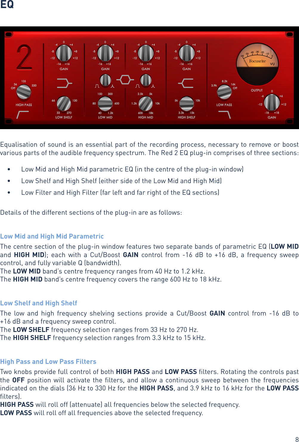 Page 8 of 10 - Red 2 & 3 Plugin Suite Manual