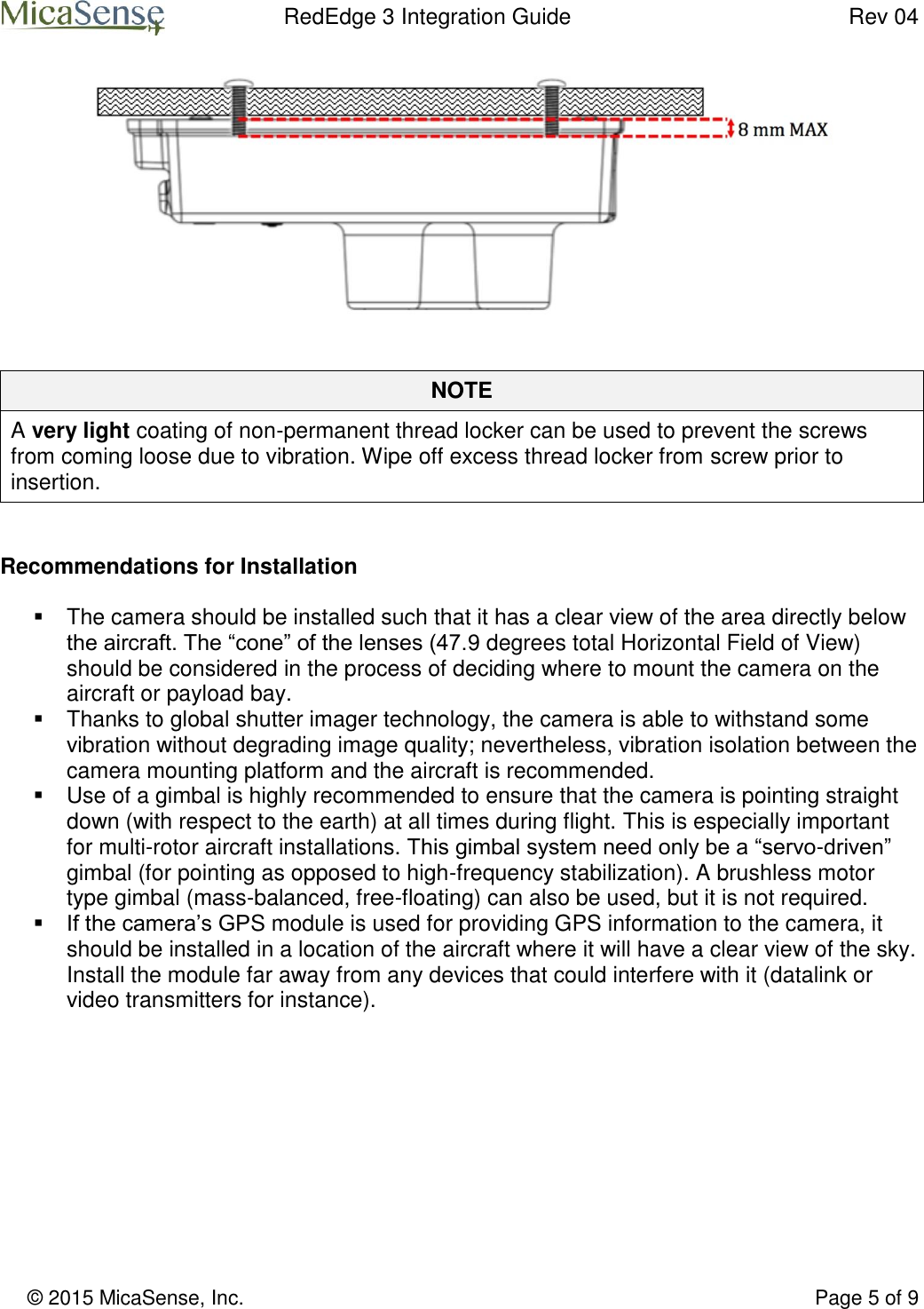 Page 5 of 9 - Red Edge 3 Integration Guide V04