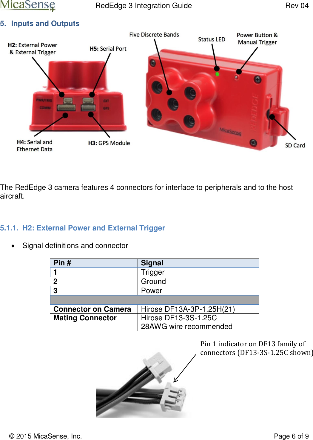 Page 6 of 9 - Red Edge 3 Integration Guide V04