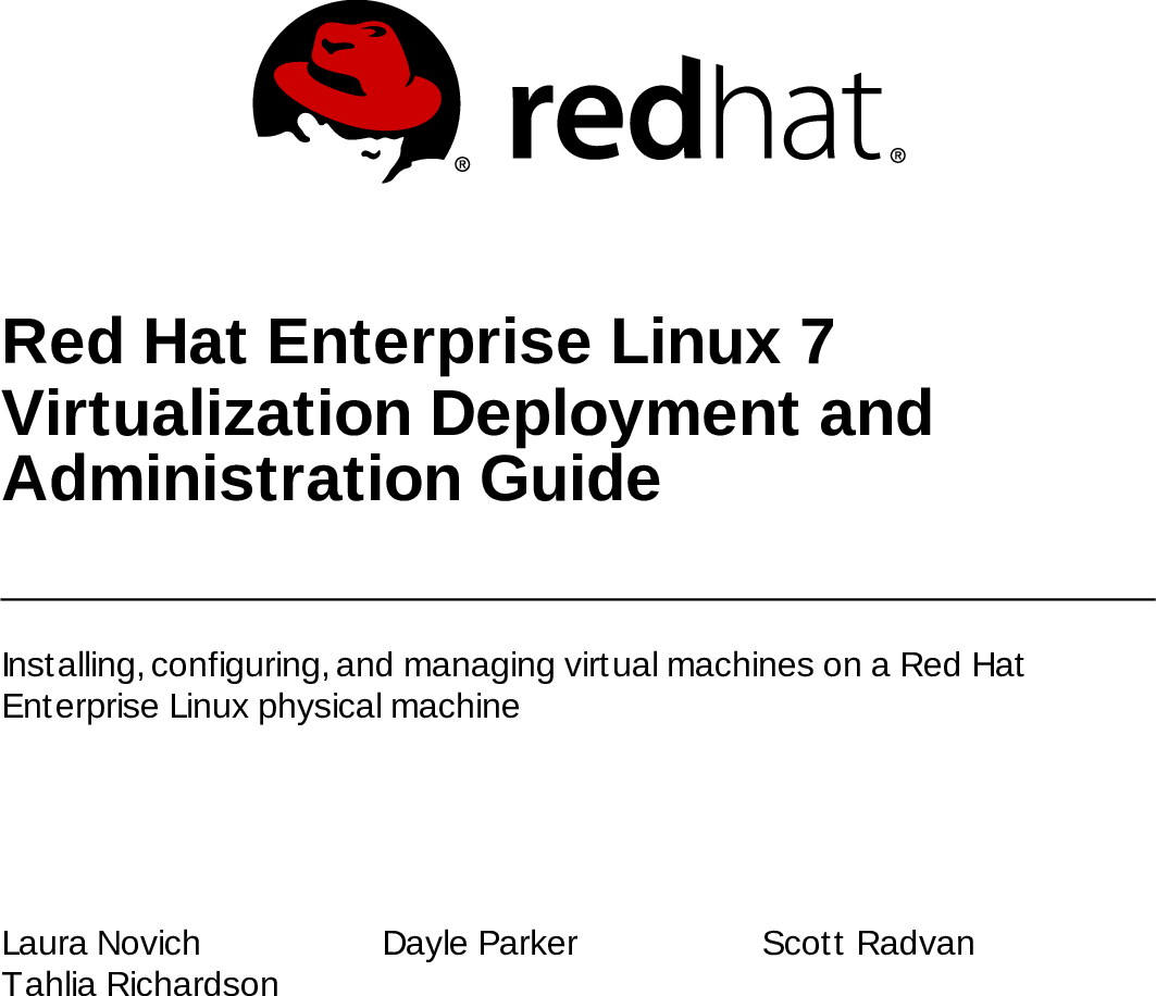 Virtualization Deployment And Administration Guide Red Hat Enterprise