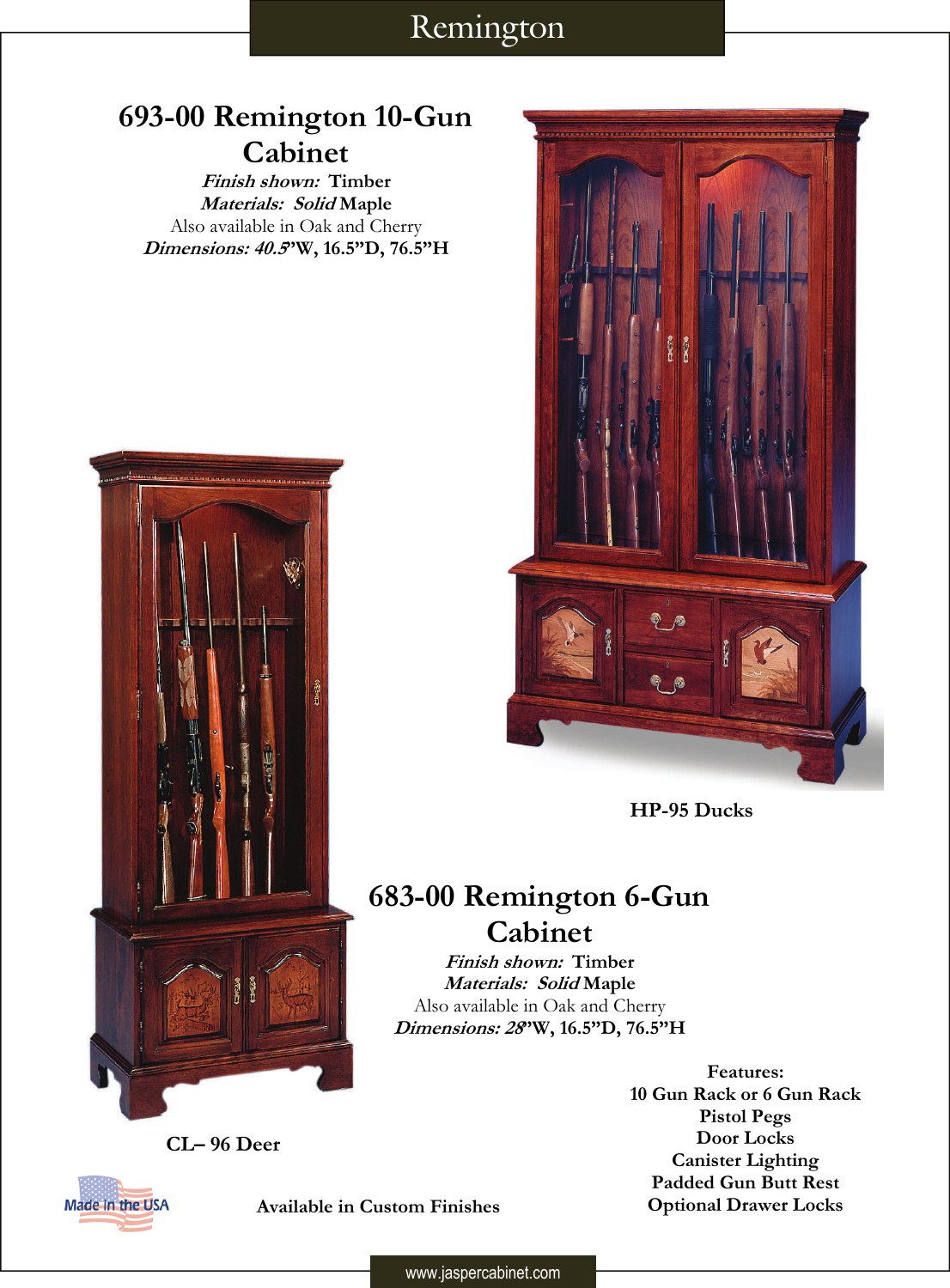 Remington Gun Cabinets Catalog Page