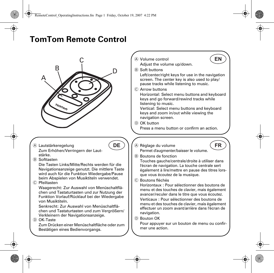 Page 1 of 6 - RemoteControl_OperatingInstructions If Not Then  Remote-Control-leaflet