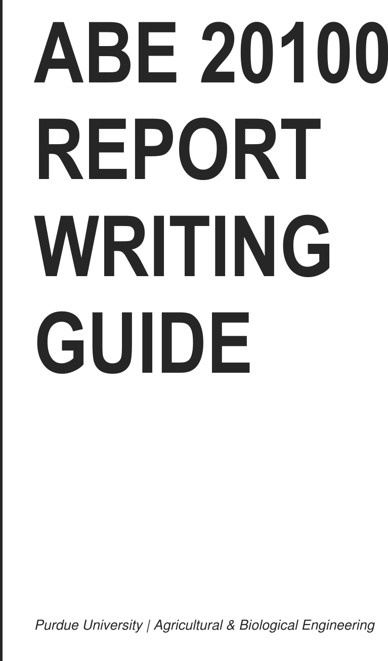 Page 1 of 9 - ABE 20100 Report Writing Guide ABE20100