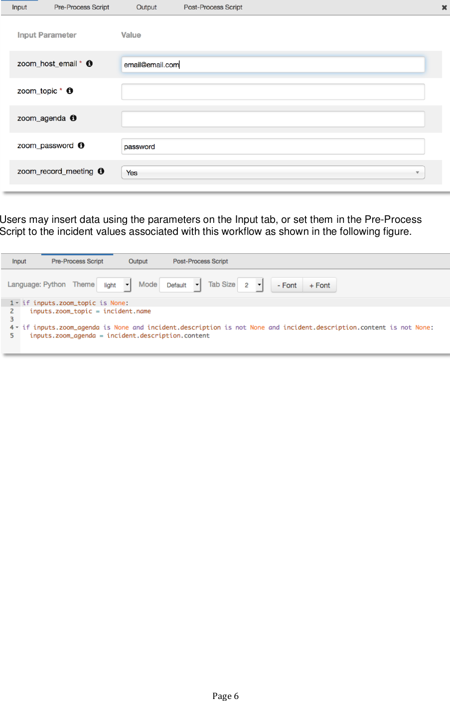 Page 6 of 8 - Resilient IRP Integrations Create Zoom Meeting Function Guide