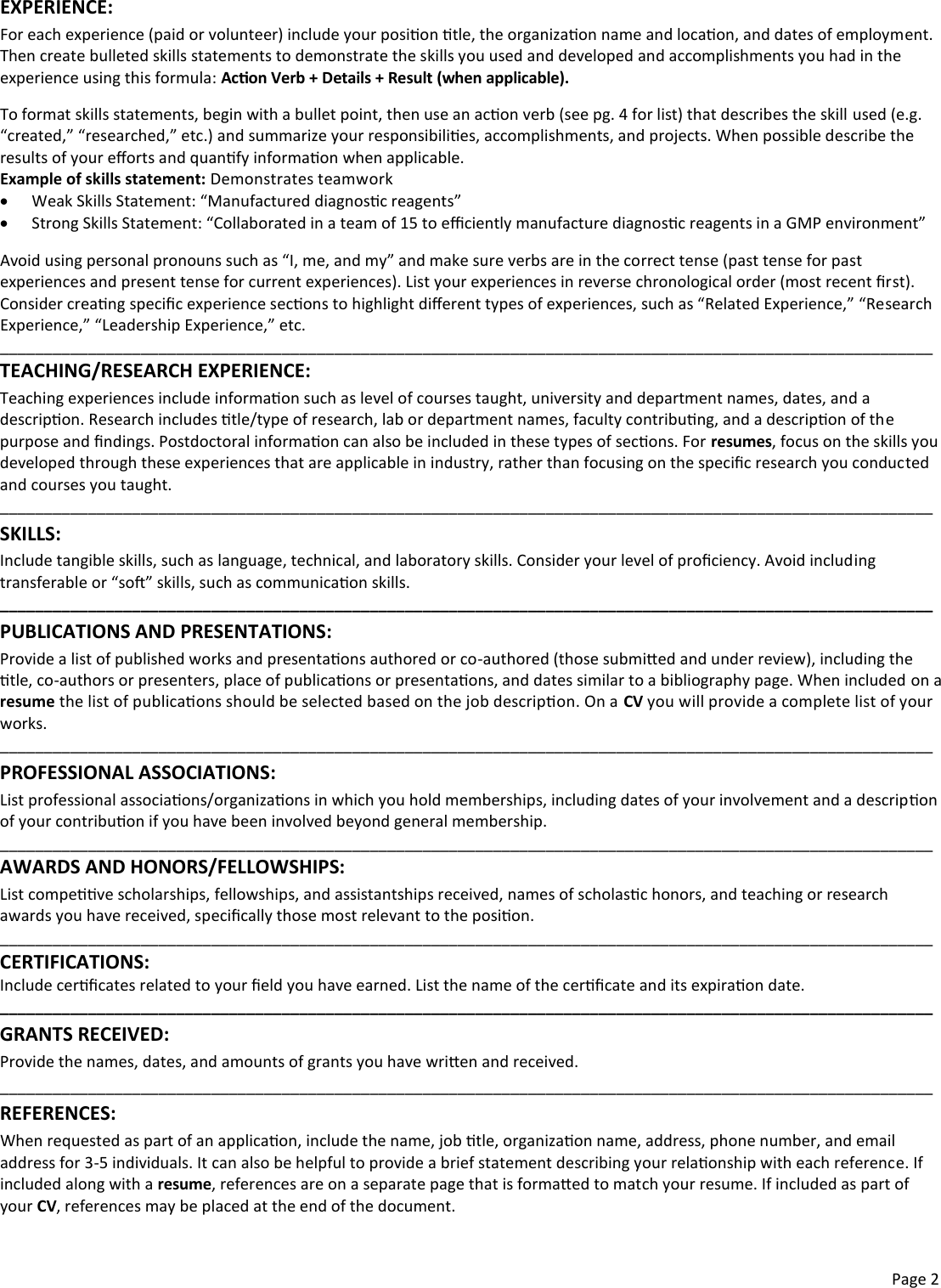 Page 2 of 10 - Resume CV Guide