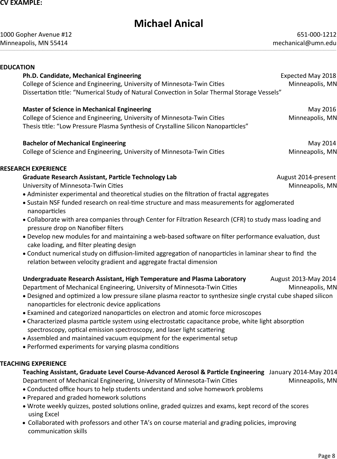 Page 8 of 10 - Resume CV Guide