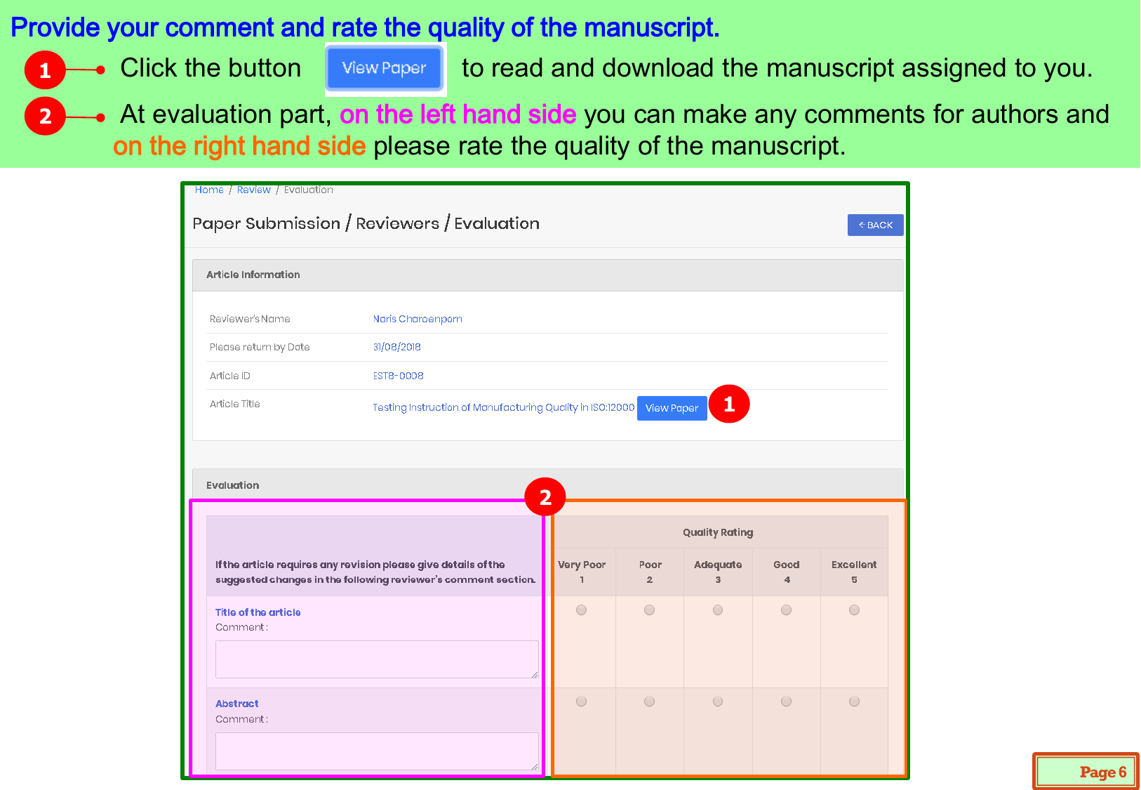 Page 6 of 7 - Presentation Reviewer User Manual