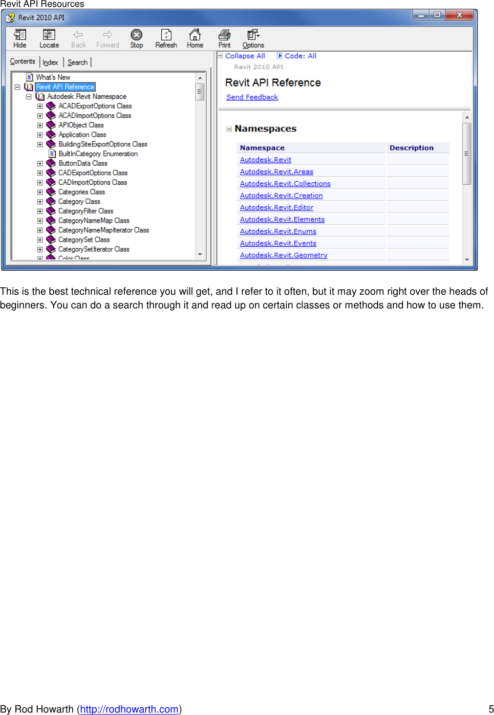 Page 5 of 10 - Revit API Resource Guide By Rod Howarth