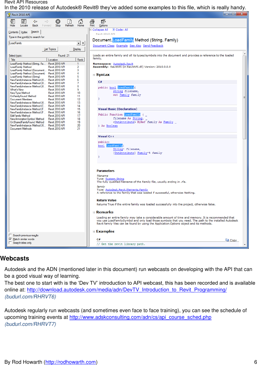 Page 6 of 10 - Revit API Resource Guide By Rod Howarth