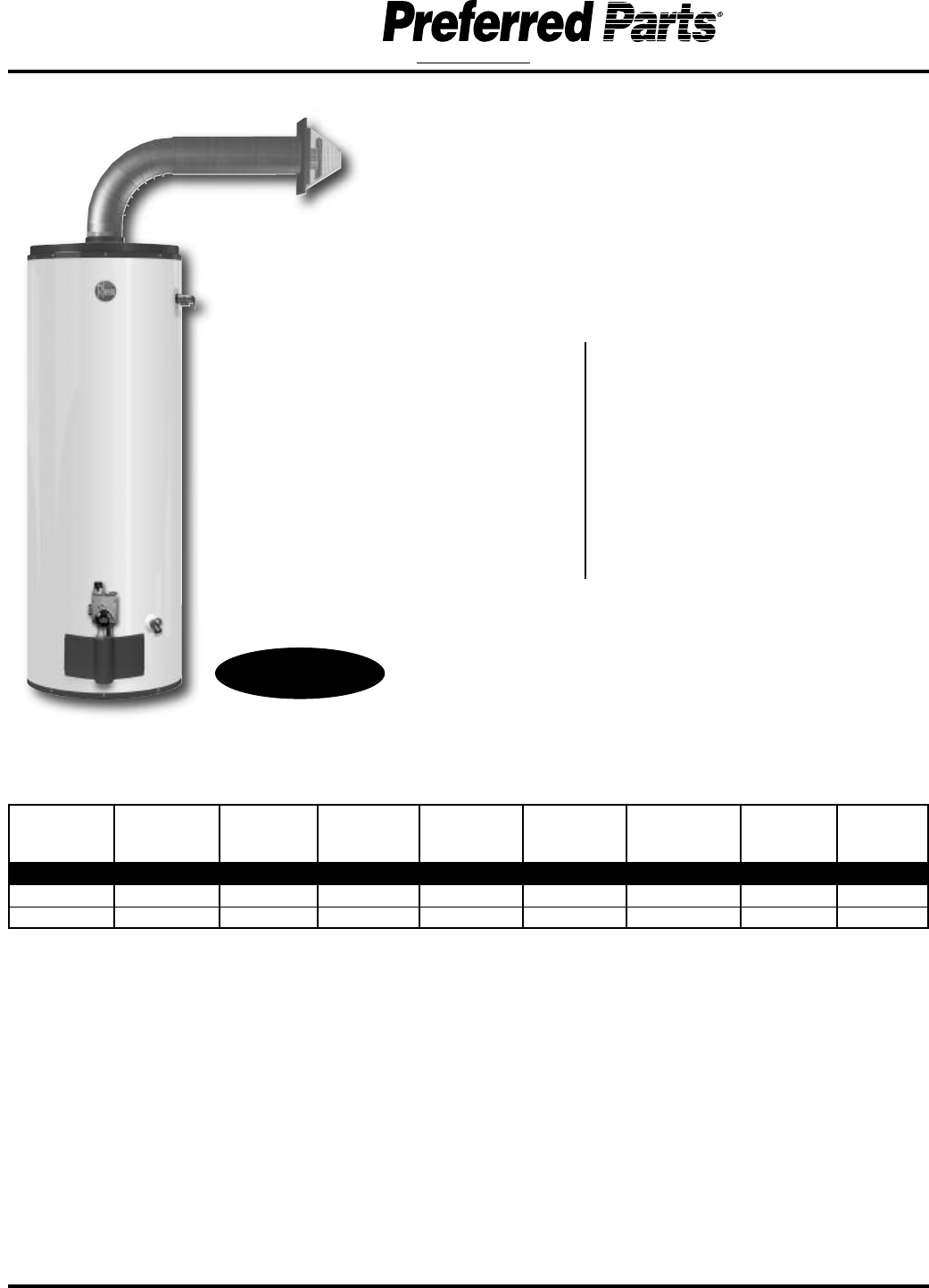 2006Parts SEP Rev.5 Rheem Ruud 2009 water heater parts guide