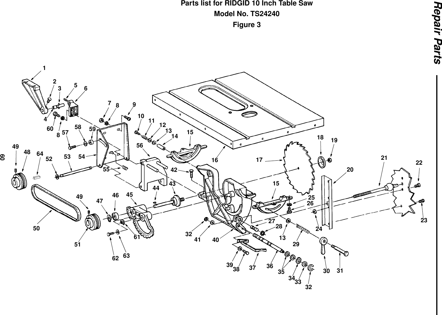 Ridgid Ts2424 Parts Manual