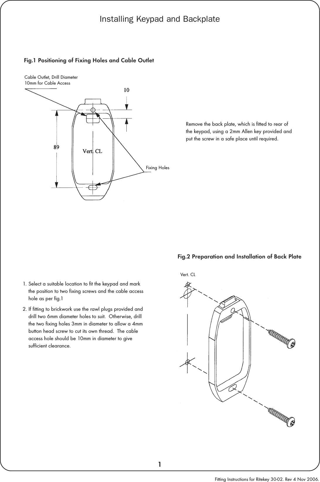 Page 2 of 6 - RiteKey FI 30-02 Nov 06 Rite Key-30-02-FI-Nov-06