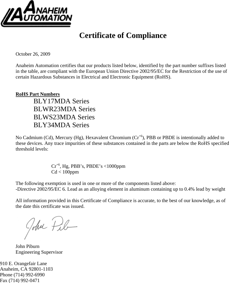 RoHS Compliance BLDC Motor Drivers Ro HS MD