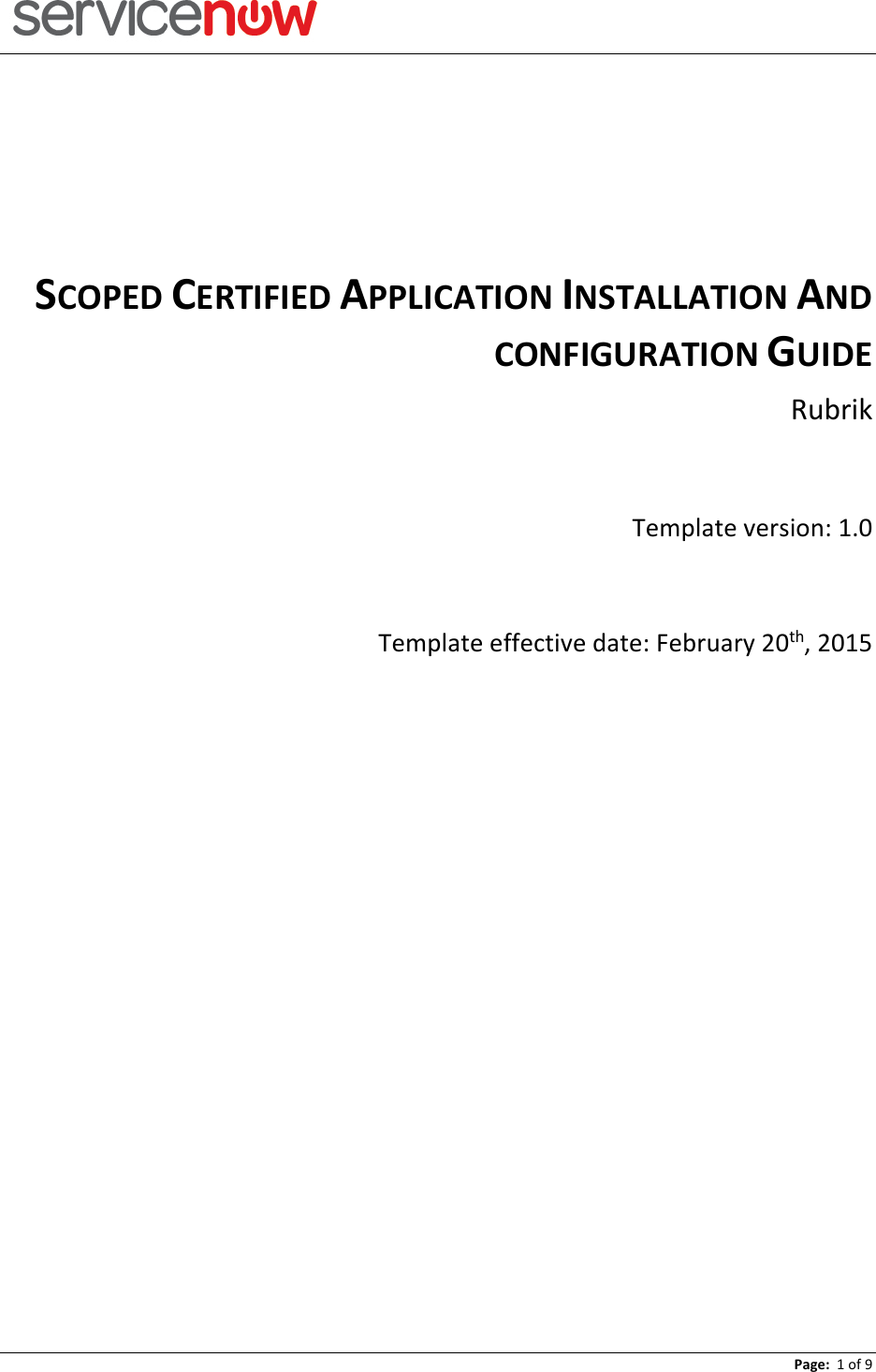 Page 1 of 9 - Rubrik Scoped Certified Application Installation And Configuration Guide V.1.4