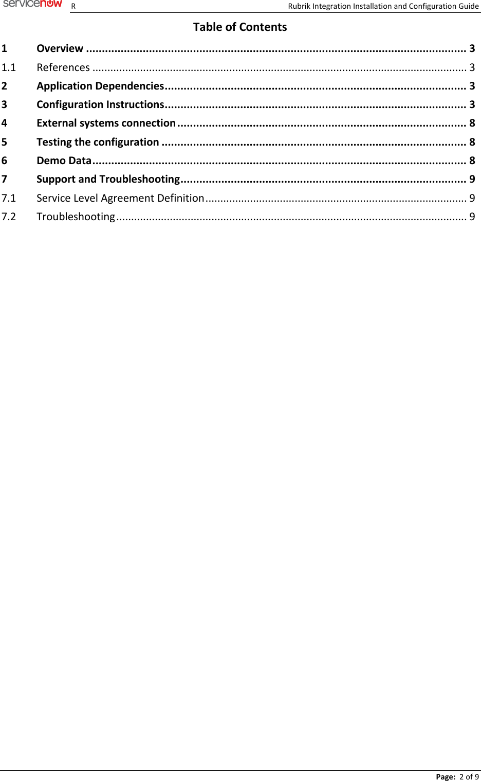 Page 2 of 9 - Rubrik Scoped Certified Application Installation And Configuration Guide V.1.4