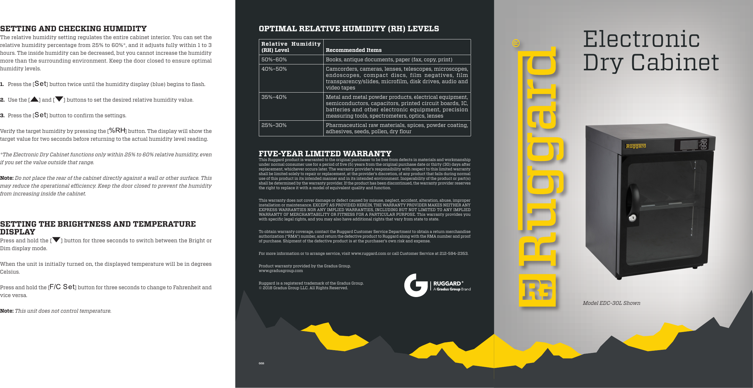 Page 1 of 2 - Ruggard Electronic Dry Cabinet User Manual